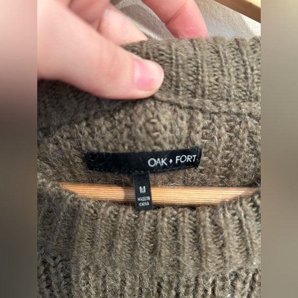 NWOT Oak + Fort men’s sweater crewneck size M khaki green j crew press October - Picture 6 of 10